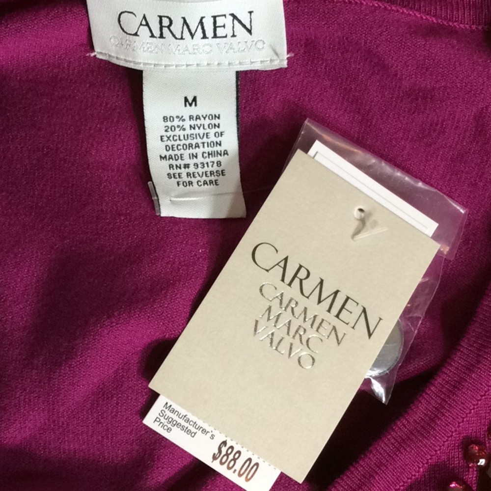 Lightweight Sweater with Rhinestone Neckline - Picture 5 of 5